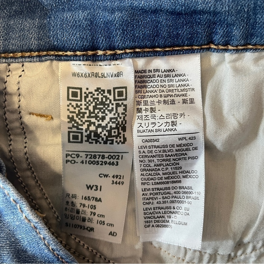 Levi ORIGINAL FIT HIGH RISE WOMEN'S SHORTS High Rise Cutoff. Blue. Size 31. #716 - Picture 9 of 9